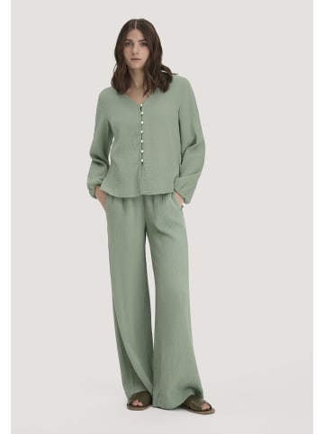 Hessnatur Hessnatur Gewebe Hose Wide Leg aus reiner Bio-Baumwolle in mattgrün