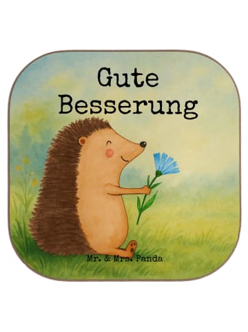 Mr. & Mrs. Panda Untersetzer Igel Blumen Design mit Spruch in Weiß