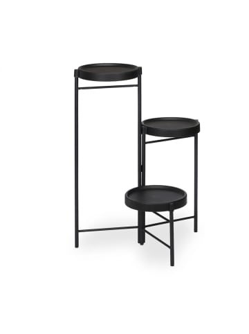 relaxdays Blumenregal in Schwarz - (B)44 x (H)65 x (T)44 cm