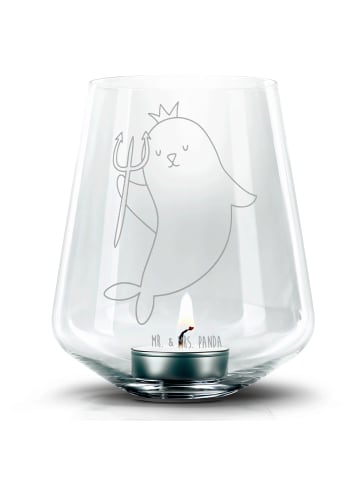 Mr. & Mrs. Panda Windlicht Glas Sternzeichen Wassermann ohne Spruch in Transparent