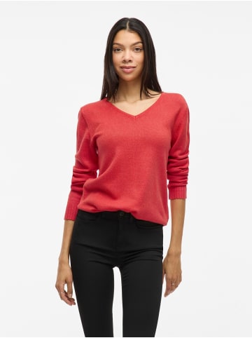 Vila Strickpullover in Aurora Red