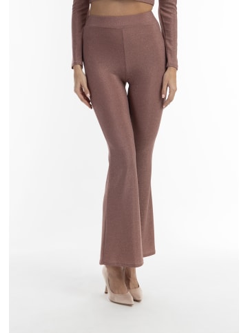 faina Damen Jersey-Hose Mit Glanzgarn in Altrosa