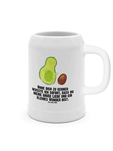 Mr. & Mrs. Panda Bierkrug Avocado Kern rollt mit Spruch in Weiß