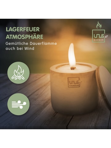 UNUS Outdoorkerze Kerzen quaderförmig 2er Set handgemacht in Grau