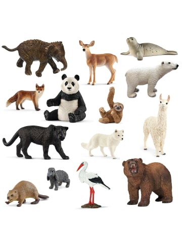 Schleich Tierfiguren - wilde Tiere der Welt 14-teilig in bunt