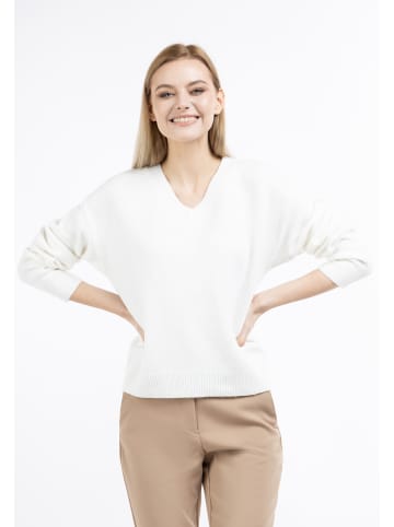 DreiMaster Klassik Strick Pullover in Wollweiss