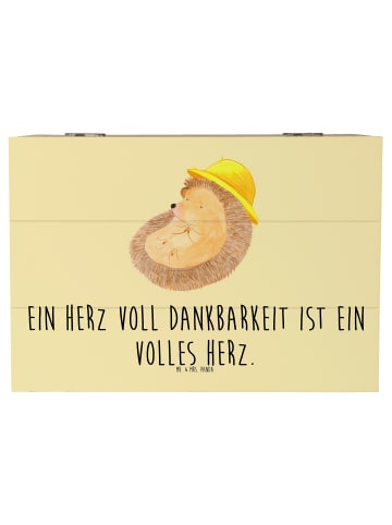 Mr. & Mrs. Panda Box Herz Dankbarkeit Erntedankfest mit Spruch in Gelb Pastell