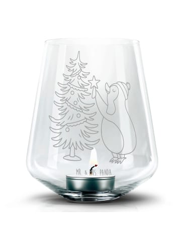 Mr. & Mrs. Panda Gravur Windlicht Pinguin Weihnachtsbaum ohne Sp... in Transparent