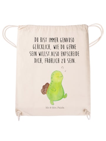 Mr. & Mrs. Panda Sportbeutel Schildkröte Pfeifen mit Spruch in Creme