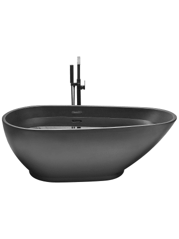 Beliani Freistehende Badewannen GUIANA in Schwarz/Silber - (W) 82 x (H) 60 x (L) 173 cm