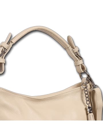 Toscanto Toscanto Schultertasche, Shopper Leder beige ca. 30cm
