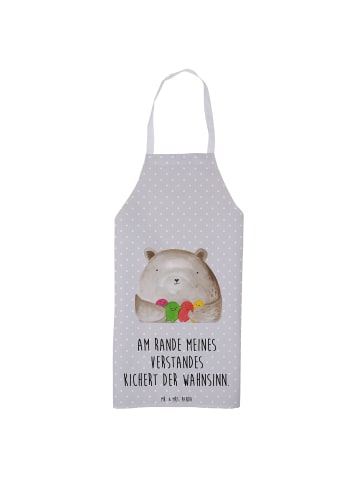 Mr. & Mrs. Panda Schürze Bär Gefühl mit Spruch in Grau Pastell