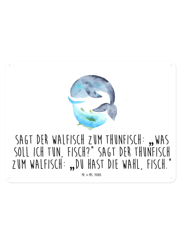 Mr. & Mrs. Panda Wandbild Walfisch Thunfisch mit Spruch in Weiß