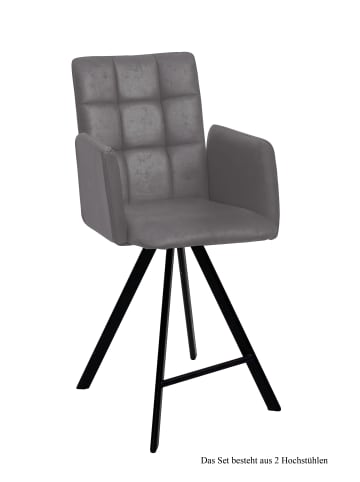 58 aufm Kessel THEKENSTUHL (2er-Set) Delcine 52x108x60 Schwarz/Braun