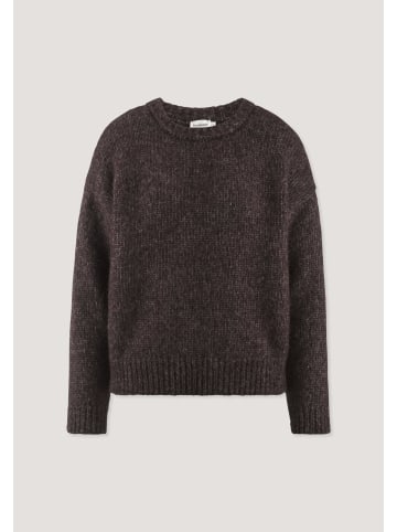 Hessnatur Strick Pullover in schwarzbeere