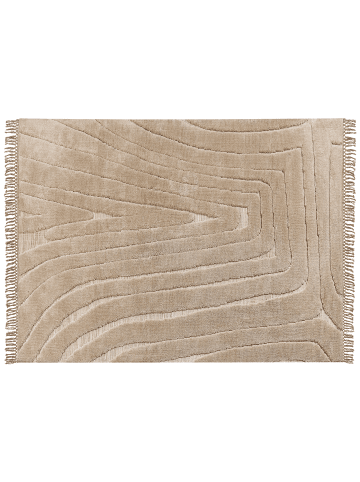 Beliani Geflochtener Teppich SAZOO in Beige - (W) 300 x (L) 400 cm