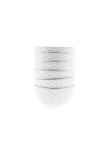 Almina Almina 6 Teiliger Schalen-Set Weiß aus Porzellan mit Muster in Weiß