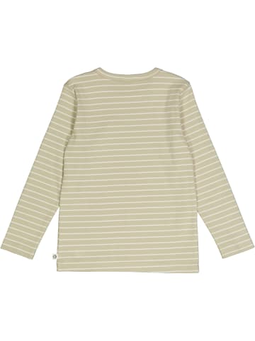 müsli Langarmshirt in Desertgreen/cream