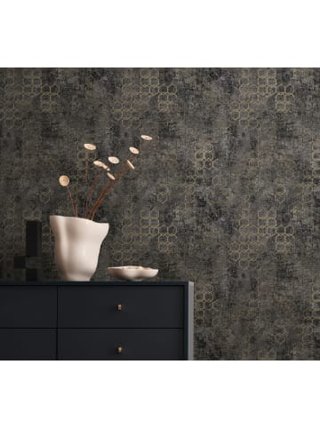 A.S. Création Tapete Geometric Shine in Schwarz