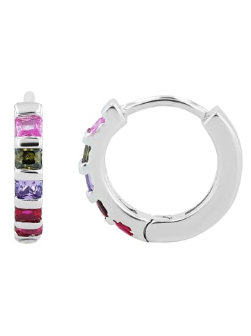 Adeliás Damen Ohrringe – Creole aus 925 Silber in weiß