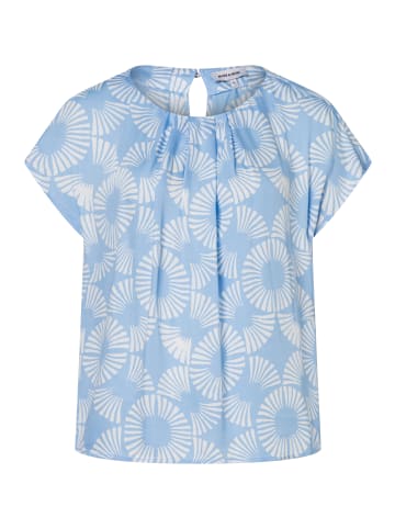 More & More bedruckte Kurzarmbluse in skyblue/offwhite