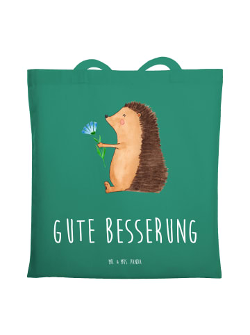 Mr. & Mrs. Panda Schultasche Igel Blumen mit Spruch in Mint