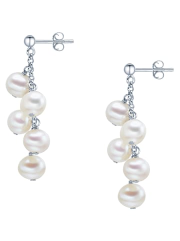 Valero Pearls Ohrstecker Sterling Silber Süßwasser-Zuchtperle weiß in silber