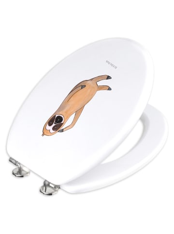 Mr. & Mrs. Panda WC Brille Faultier Vogel ohne Spruch in Weiß