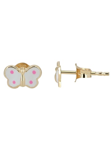 Adeliás Mädchen Ohrringe – Ohrstecker aus 333 Gold mit Emaille in gold