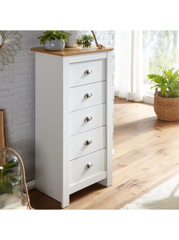 FineBuy Sideboard in Weiß / Spanplatte / 53x39x114