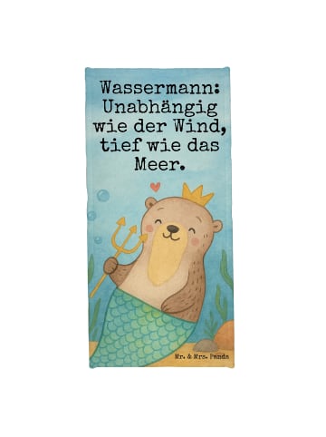 Mr. & Mrs. Panda Handtuch Wassermann Astrologie Design mit Spruch in Weiß