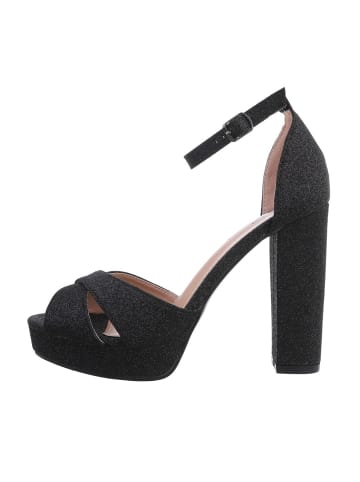 Ital-Design High-Heel Sandalette in Schwarz