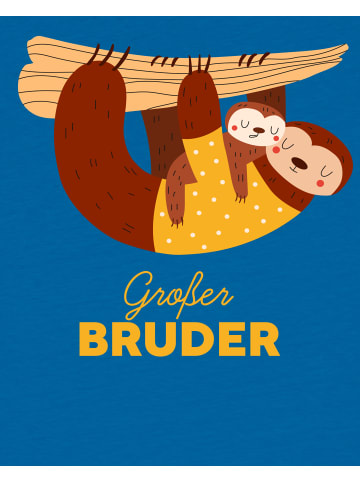 wat? Apparel T-Shirt Faultier Großer Bruder in Blau