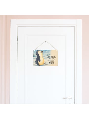 Mr. & Mrs. Panda Schild Pinguin mHerzieren Design mit Spruch in Weiß