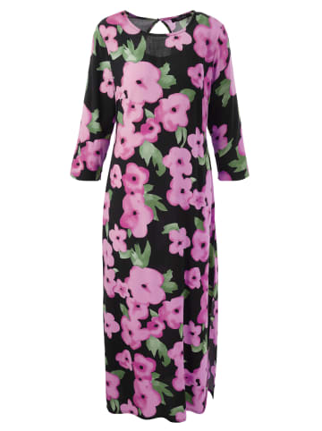 Aniston CASUAL Maxikleid in schwarz-pink-fuchsia-salbei-hellgrün
