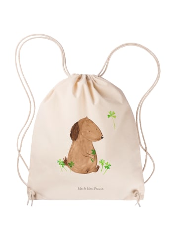 Mr. & Mrs. Panda Jutebeutel Hund Kleeblatt ohne Spruch in Creme