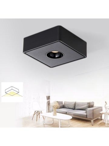 ZMH Deckenleuchte LED 1-flammige eckig in schwarz Warmweiß Deckenspot L 13.2cm