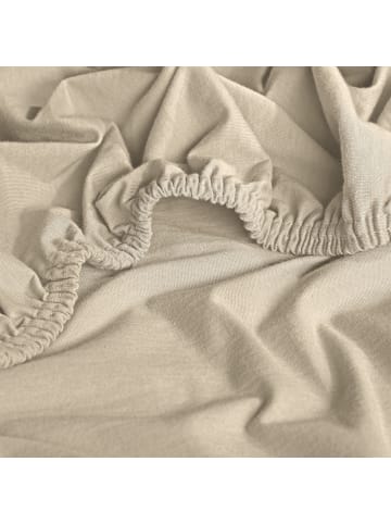 Erwin Müller Single-Jersey Bio Topper-Spannbettlaken Bayreuth in sand