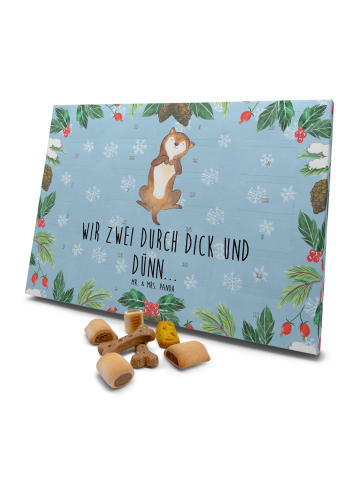 Mr. & Mrs. Panda Hund Adventskalender Hund Streicheln mit Spruch in Eisblau