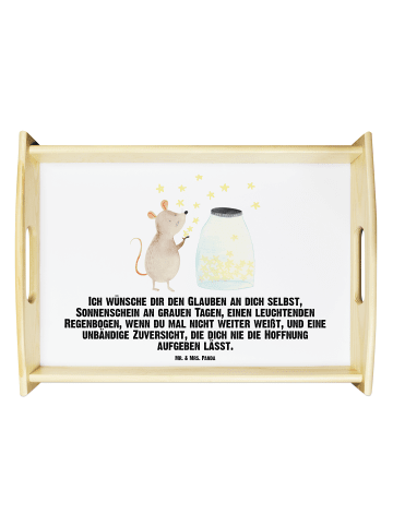 Mr. & Mrs. Panda Tablett Rutschfest Maus Sterne mit Spruch in Weiß