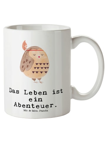 Mr. & Mrs. Panda XL Tasse Eule Federschmuck mit Spruch in Weiß