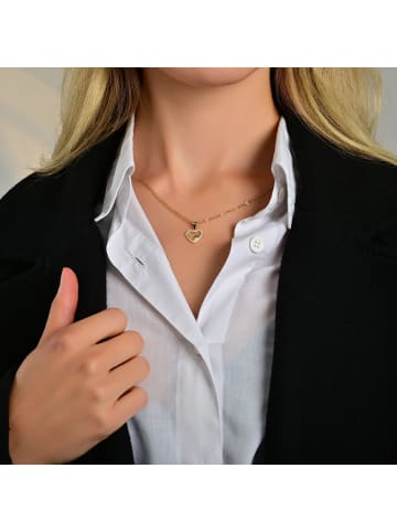 Adeliás Damen Anhänger – Herz Herzanhänger aus 925 Silber mit Zirkonia in weiß