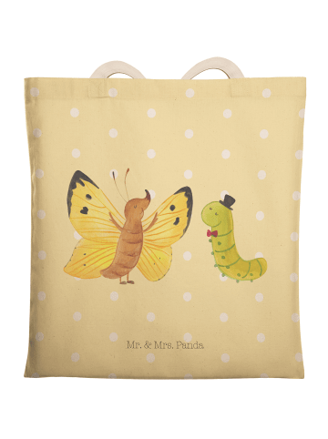 Mr. & Mrs. Panda Schultertasche Raupe Schmetterling ohne Spruch in Gelb Pastell