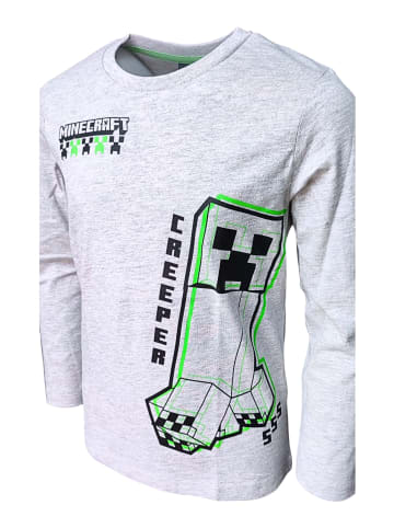 Minecraft Langarmshirt Minecraft Creeper in Grau