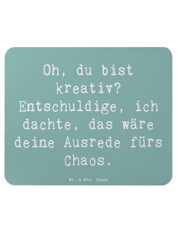 Mr. & Mrs. Panda Mauspad Spruch Kreatives Chaos mit Spruch in Meeresbrise