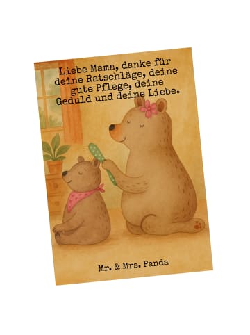 Mr. & Mrs. Panda Postkarte Bär Kind Design mit Spruch in Weiß