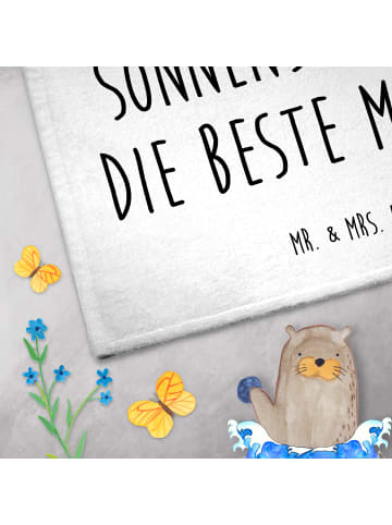 Mr. & Mrs. Panda Handtuch Sommer Sonnenschein mit Spruch in Weiß