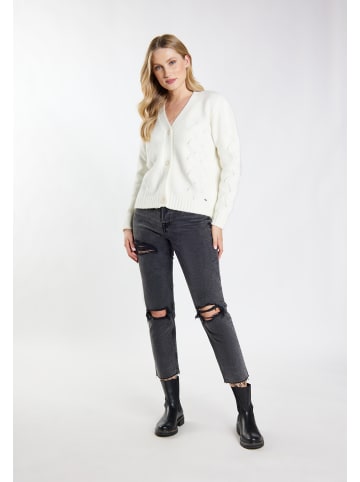 DreiMaster Damen Strickjacke in Wollweiss