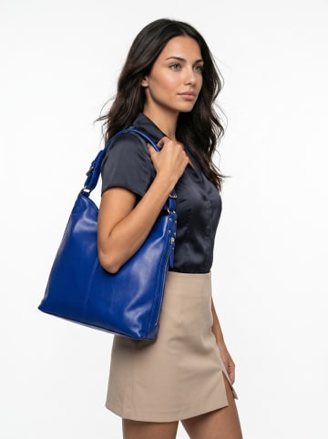 Samantha Look Handtasche echt Leder in blau