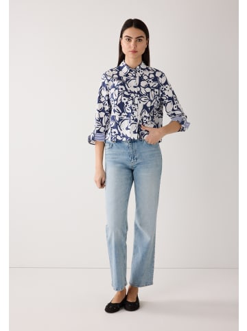 More & More kurze, weite Flowerprint Bluse in twotone flower print